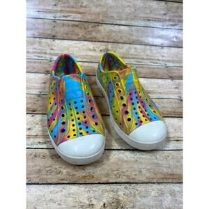 Native Shoes Jefferson Shoes Kids Size C10 Rainbow Tie Dye Slip On Water Beach